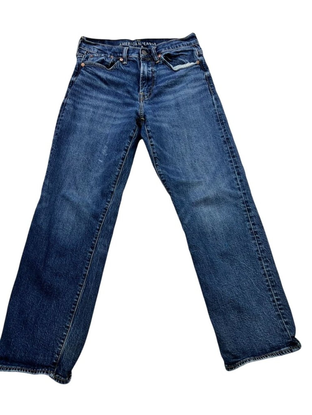 American Eagle Mens EasyFlex Straight Leg Baggy Jeans Size 28x30 Blue Denim